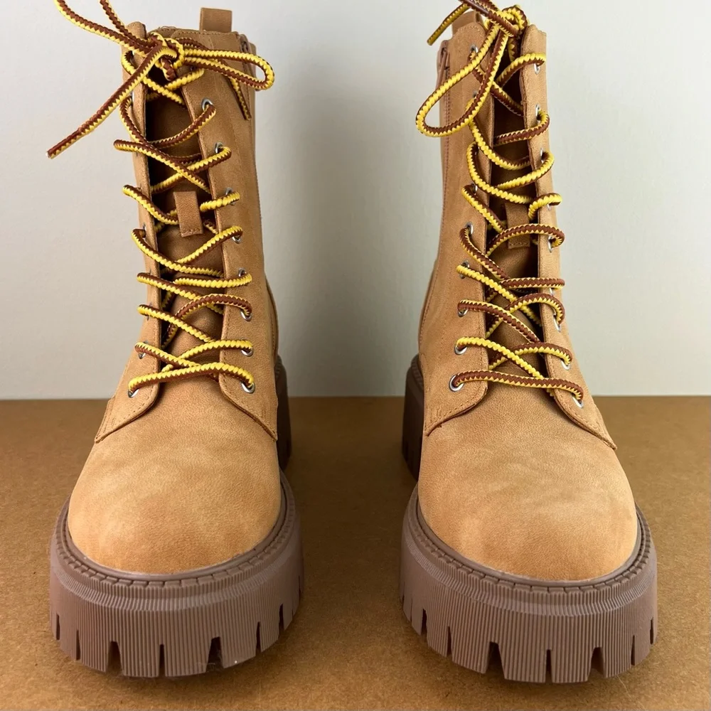 NEW DOLCE VITA BROWN COMBAT BOOTS - Picture 10 of 11